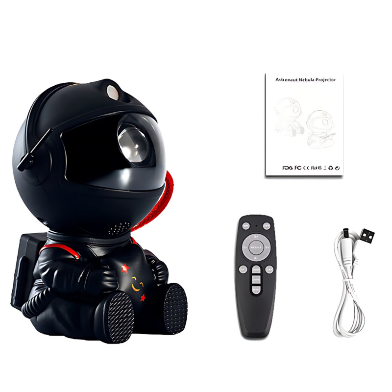 Проектор звездного неба, лазерный ночник на пульту Astro Star Mini, светильник LED ночник Космонавт, черный фото - 8