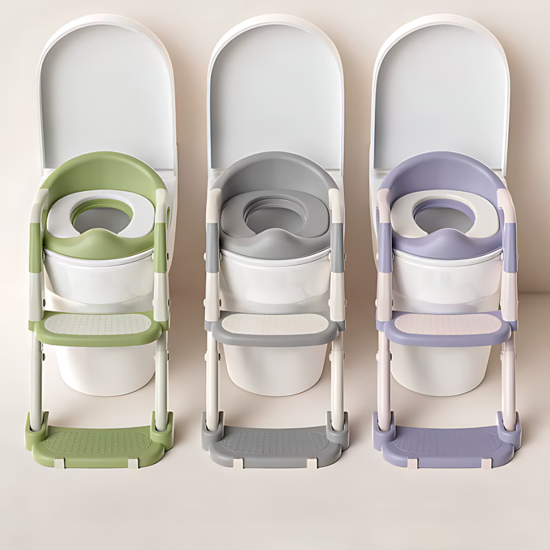 Складная детская накладка на унитаз со ступенькой Babycare MA605, для 1–9 лет, с ручками, спинкой, до 50 кг фото - 10