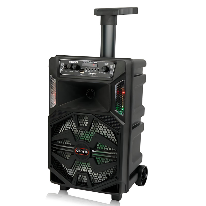 Колонка Kimiso QS-3810 15 Вт, караоке + мікрофон, світловузика, Bluetooth/FM/USB/TF/AUX, акумулятор фото - 3