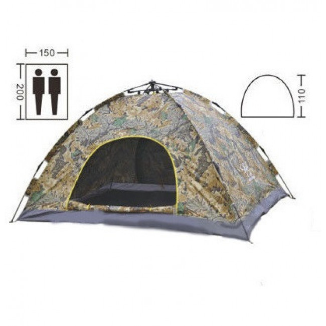 Туристическая палатка автомат PROstore 2*1,5 метра, 2-х местная, цвет Хаки