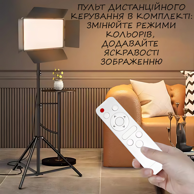 Світлодіодна лампа блогера, відеосвітло Camera light RL-900 c пультом 3000k-6500k фото - 4