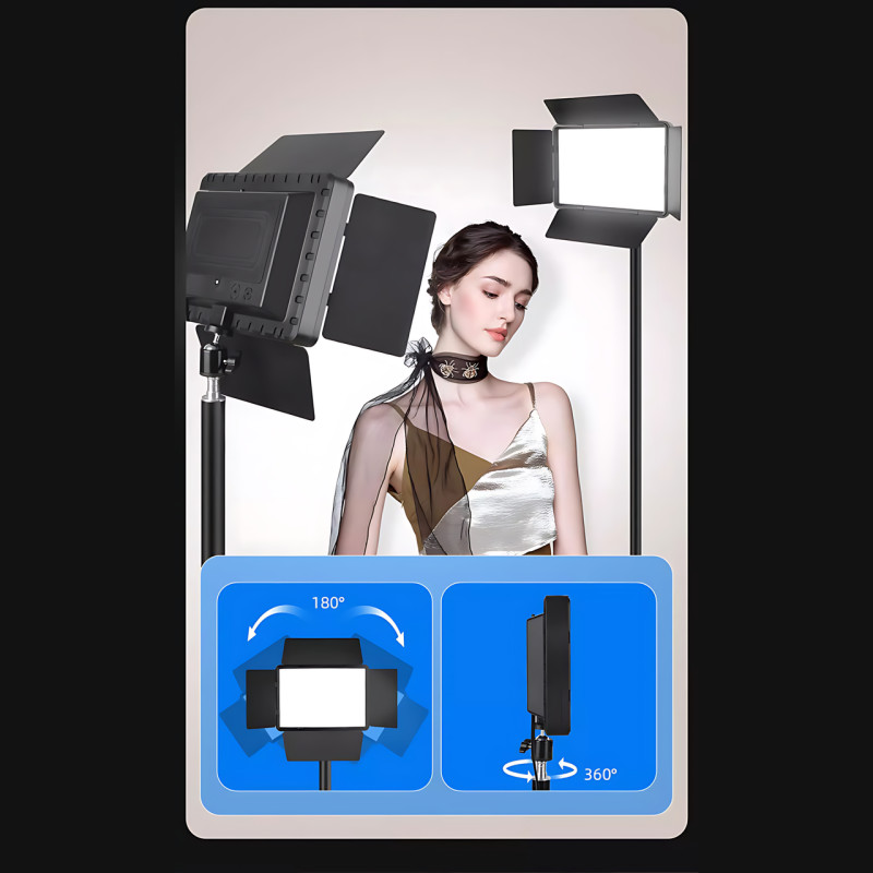 Світлодіодна лампа блогера, відеосвітло Camera light RL-900 c пультом 3000k-6500k фото - 6