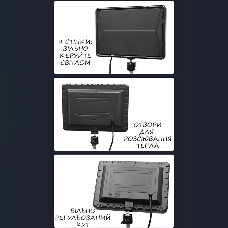 Світлодіодна лампа блогера, відеосвітло Camera light RL-900 c пультом 3000k-6500k фото - 8