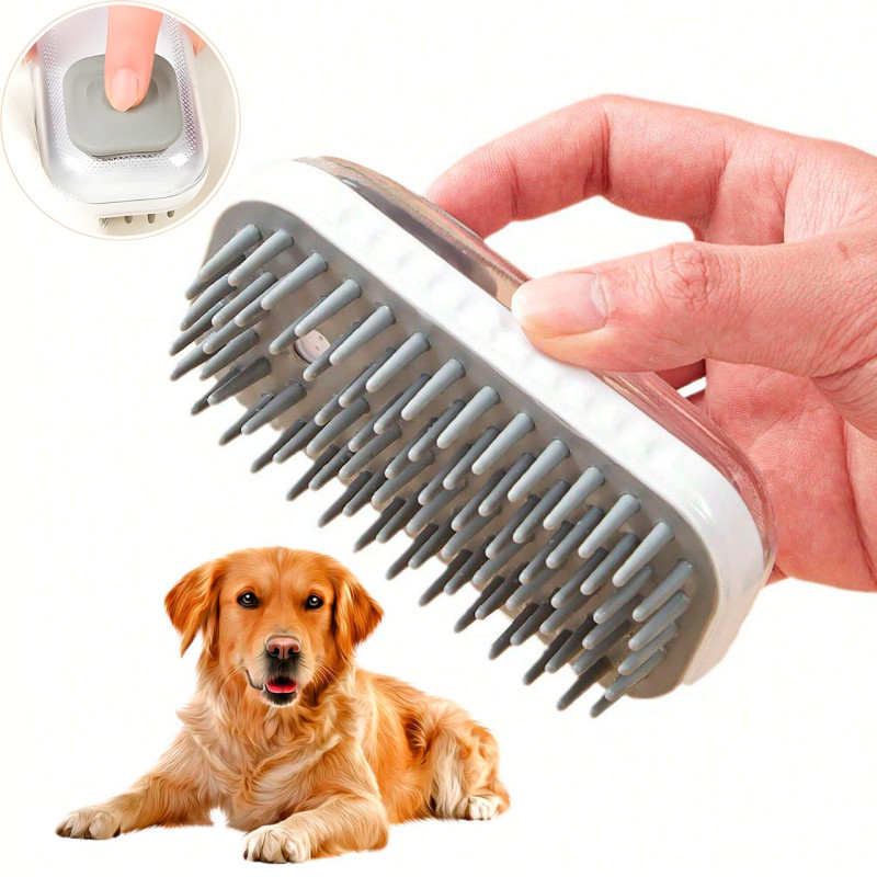 Масажна щітка для купання тварин Body brush LY-528 з м'якою щетиною, диспенсер для шампуню, дрібні зубці фото - 2