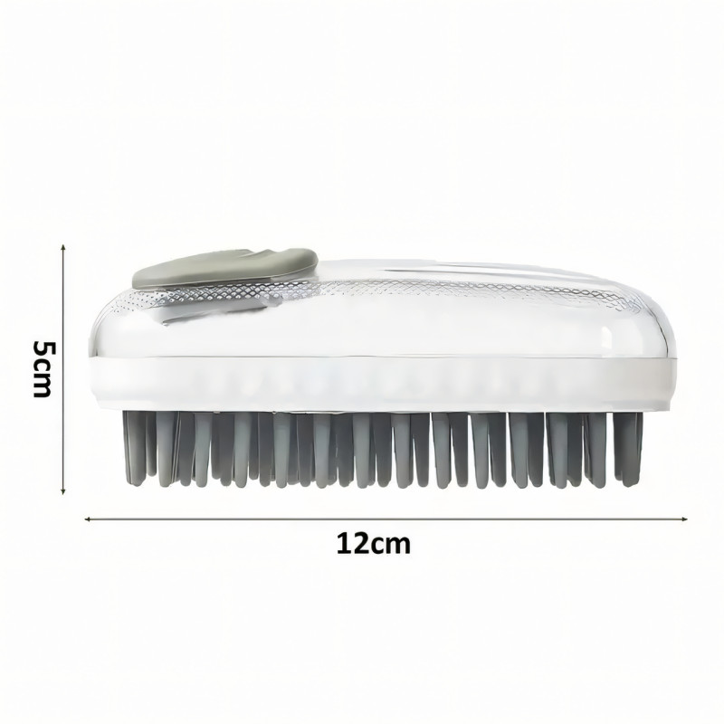 Масажна щітка для купання тварин Body brush LY-528 з м'якою щетиною, диспенсер для шампуню, дрібні зубці фото - 6