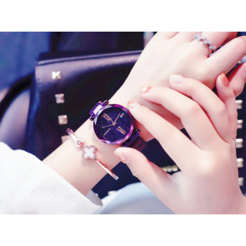 Наручний годинник Starry Sky Watch, магнітний браслет Romantic purple