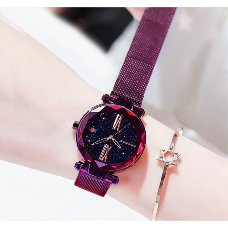Наручные часы Starry Sky Watch, магнитный браслет Romantic purple фото - 3