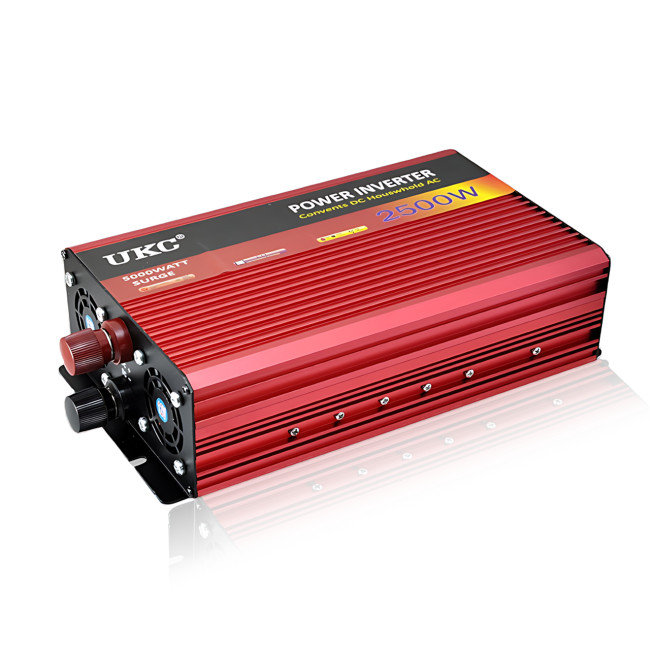 Автомобильный инвертор AR 2500W 24V &rarr; 220V с USB, 2 вентилятора, защита от перегрузки и перегрева, алюминиевый корпус, AC/DC