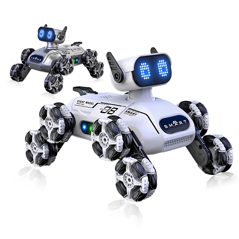 Интерактивный восьмиколёсный робот‑собака CX‑103 с радиоуправлением от 2.4 GHz, светозвуковыми эффектами и аккумулятором фото - 2