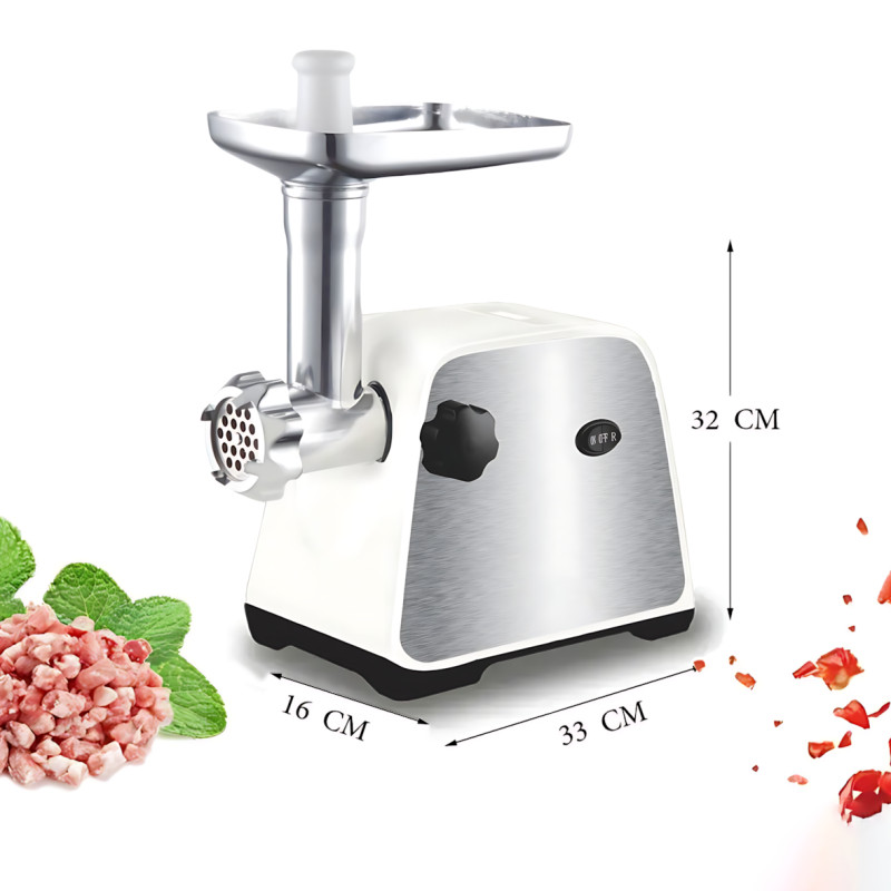 Мясорубка электрическая Domotec MS-2028, 4500 Вт, 3 решётки, насадки для колбас и кеббе, реверс, защита от перегрузки фото - 7