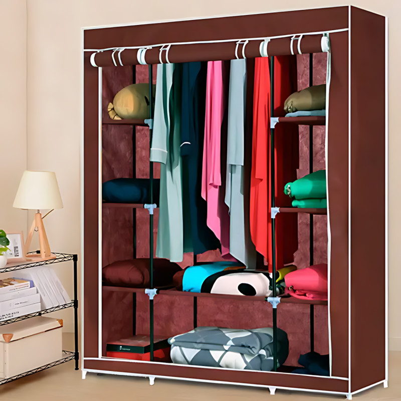 Портативна тканинна шафа органайзер Storage Wardrobe HCX 68130 на 3 секції, 175х45х130 см фото - 4