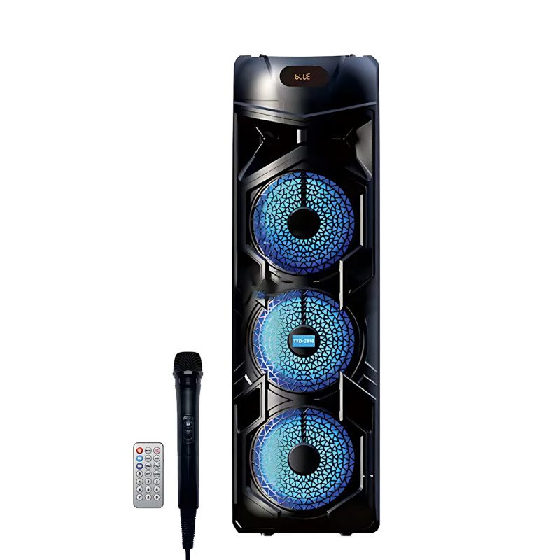 Беспроводная портативная колонка Bluetooth TTD-2810 с проводным микрофоном, 8,5'', 2х20 Вт, RGB фото - 8
