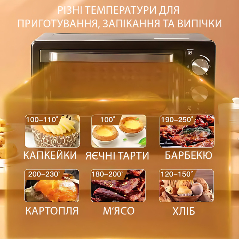 Електродуховка Hoffmans Electronics HM-751 — 2000 Вт, 45 л, таймер 60 хв, 4 ТЕНи, терморегулятор фото - 7