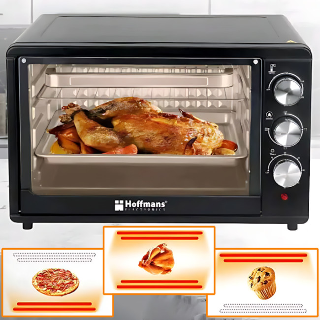 Електродуховка Hoffmans Electronics HM-751 — 2000 Вт, 45 л, таймер 60 хв, 4 ТЕНи, терморегулятор