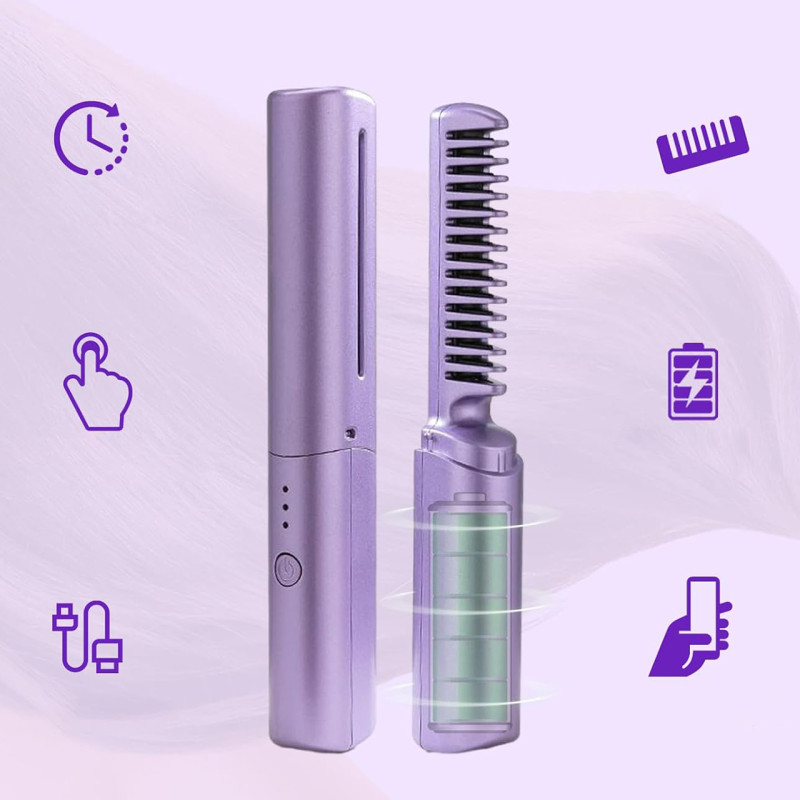 Випрямляч для волосся HAIR HEATER XL-683 2в1, бездротовий, 4000 мА/год, 70 хвилин на одному заряді фото - 2