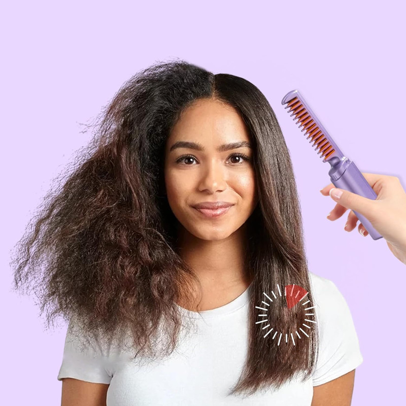 Випрямляч для волосся HAIR HEATER XL-683 2в1, бездротовий, 4000 мА/год, 70 хвилин на одному заряді фото - 5