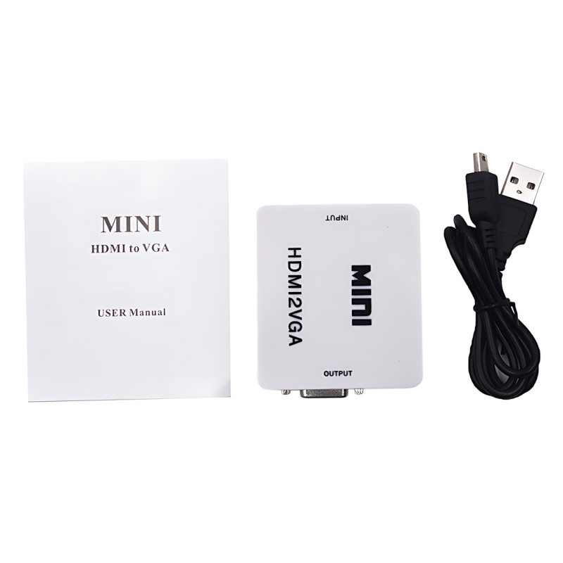 Конвертер HDMI to VGA с аудио 3.5 мм, 1080P, питание от HDMI фото - 9