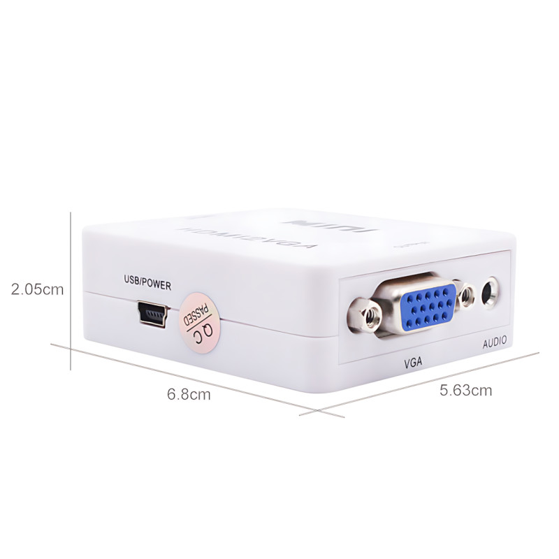 Конвертер HDMI to VGA с аудио 3.5 мм, 1080P, питание от HDMI фото - 8