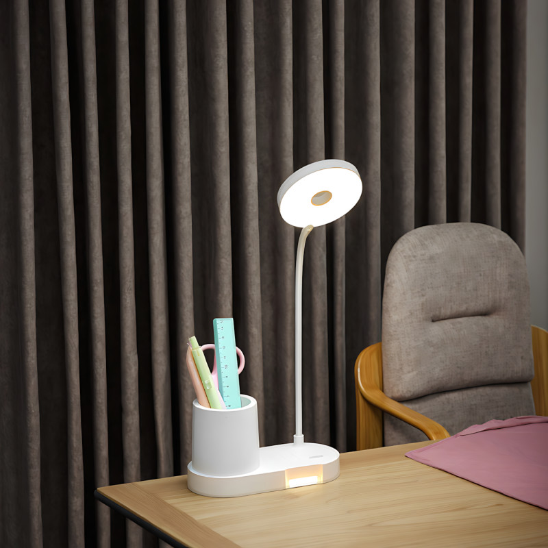 Настільна LED-лампа BL-T2 з гнучкою стійкою, сенсорним керуванням, димером 1-100%, 1200 мА&middot;год, органайзером, таймером, type-c фото - 9