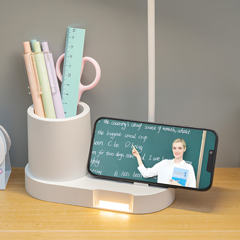 Настільна LED-лампа BL-T2 з гнучкою стійкою, сенсорним керуванням, димером 1-100%, 1200 мА&middot;год, органайзером, таймером, type-c фото - 4