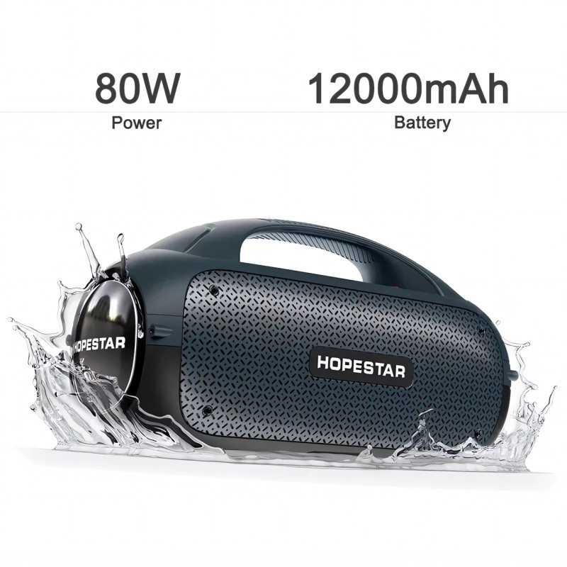 Портативна бездротова колонка Hopestar A50 party, 80W, 12000 mAh, захист від вологи фото - 8