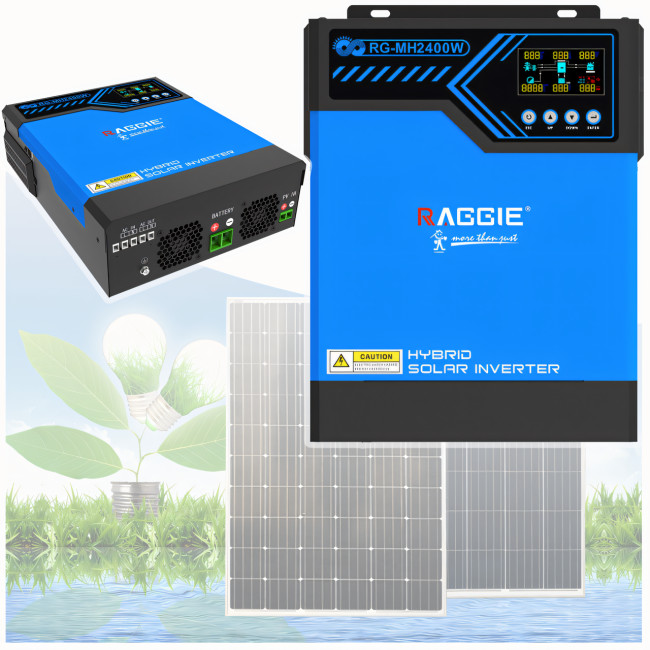 Гібридний інвертор Raggie RG-MH2400W 24V MPPT-80A із зарядним пристроєм для сонячних панелей