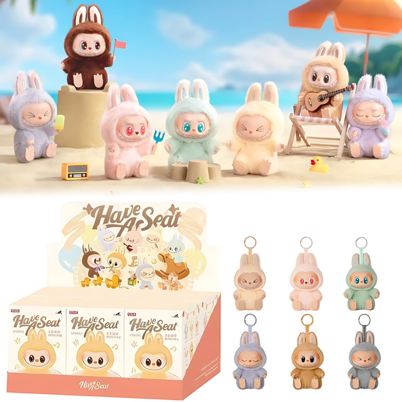 Игрушка-сюрприз брелок Labubu 2 серия, оригинал Pop Mart, 14 см, мягкая плюшевая, в закрытой коробке фото - 2