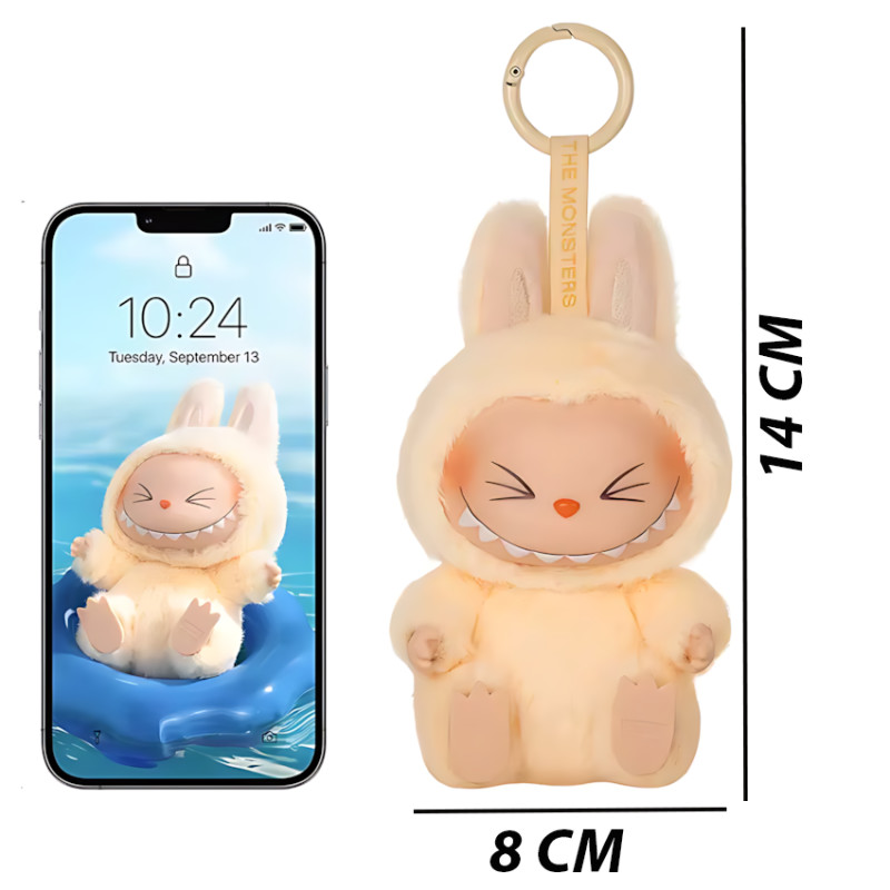Игрушка-сюрприз брелок Labubu 2 серия, оригинал Pop Mart, 14 см, мягкая плюшевая, в закрытой коробке фото - 9