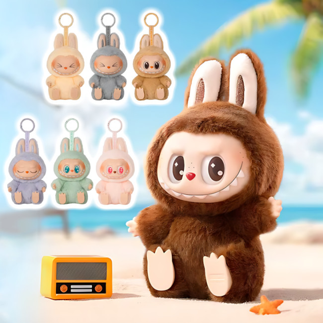 Игрушка-сюрприз брелок Labubu 2 серия, оригинал Pop Mart, 14 см, мягкая плюшевая, в закрытой коробке
