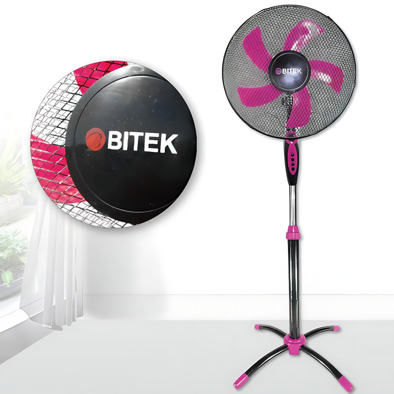Вентилятор напольный BITEK BT-1630 ⌀40 см, 100 Вт, 3 скорости, поворот, наклон, регулировка высоты, таймер фото - 2