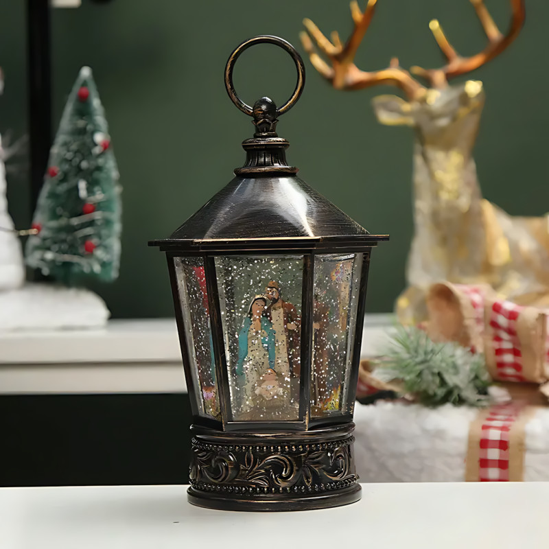 Святковий музичний нічник світильник Xmas WDL 24077A з ефектом сніжної метілі, чарівна ніч фото - 8