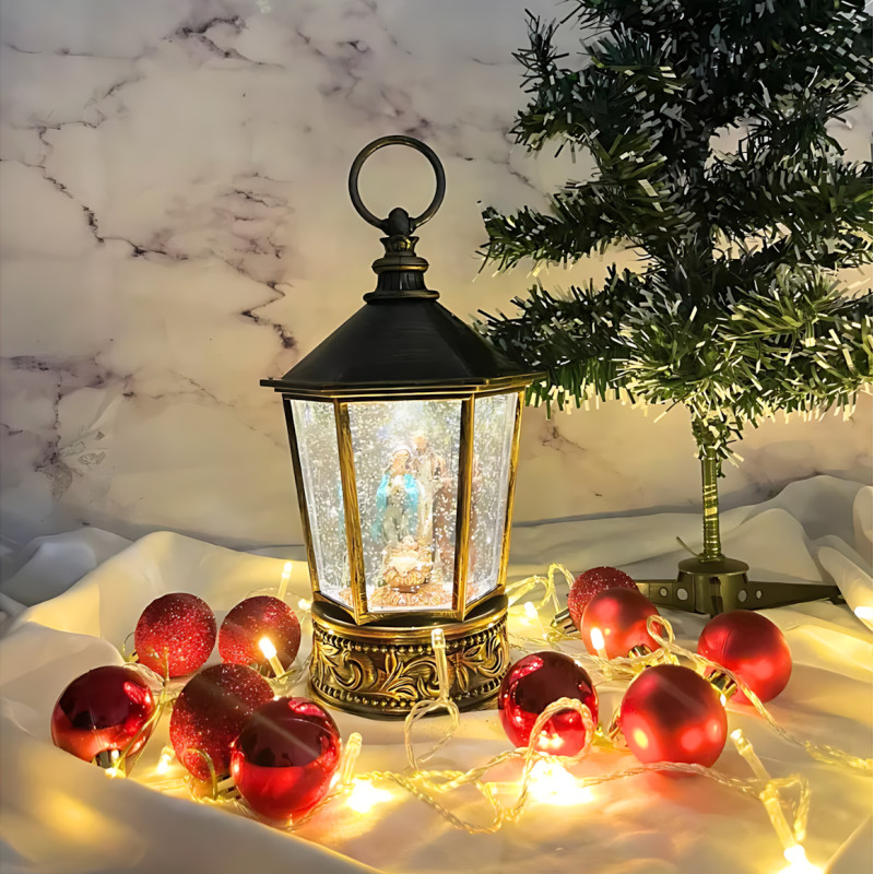 Святковий музичний нічник світильник Xmas WDL 24077A з ефектом сніжної метілі, чарівна ніч фото - 6