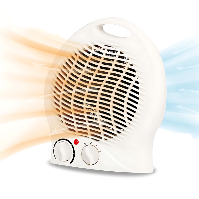 Дуйка Heater MS5902, тепловентелятор обогреватель Domotec до 20 м², работа от розетки, мощность 2000 Вт, белый фото - 5