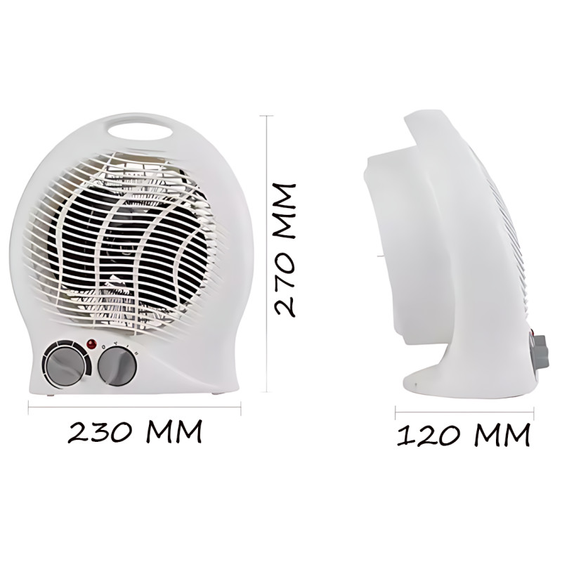 Дуйка Heater MS5902, тепловентелятор обогреватель Domotec до 20 м², работа от розетки, мощность 2000 Вт, белый фото - 6