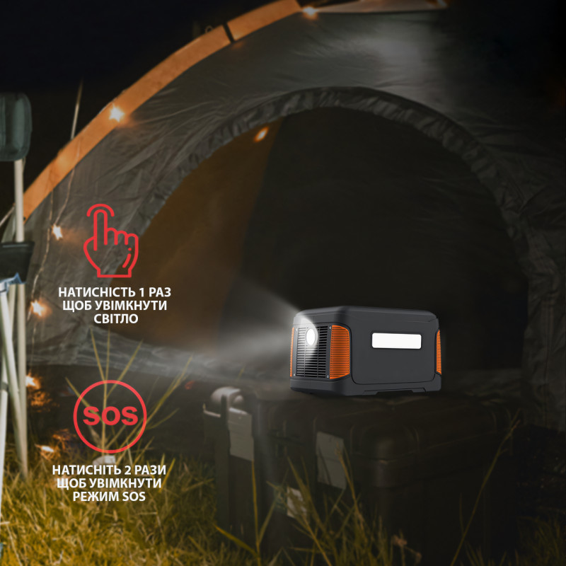 Потужна портативна електростанція, 300 W з виходами USB, Type-C, DC, ліхтар WX-1436, 83200 mAh фото - 8
