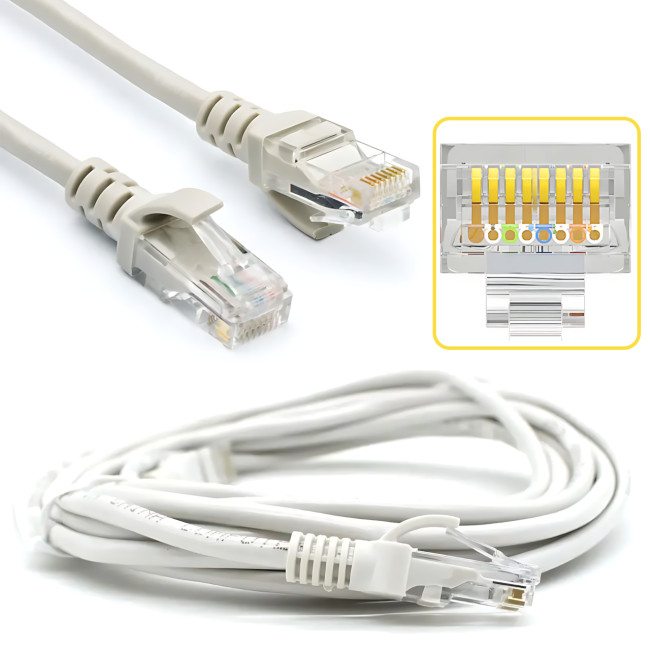 Патч-корд LAN RJ-45 UTP Cat.5e, 10 м, інтернет-кабель 13525, для роутерів, модемів, ПК 5