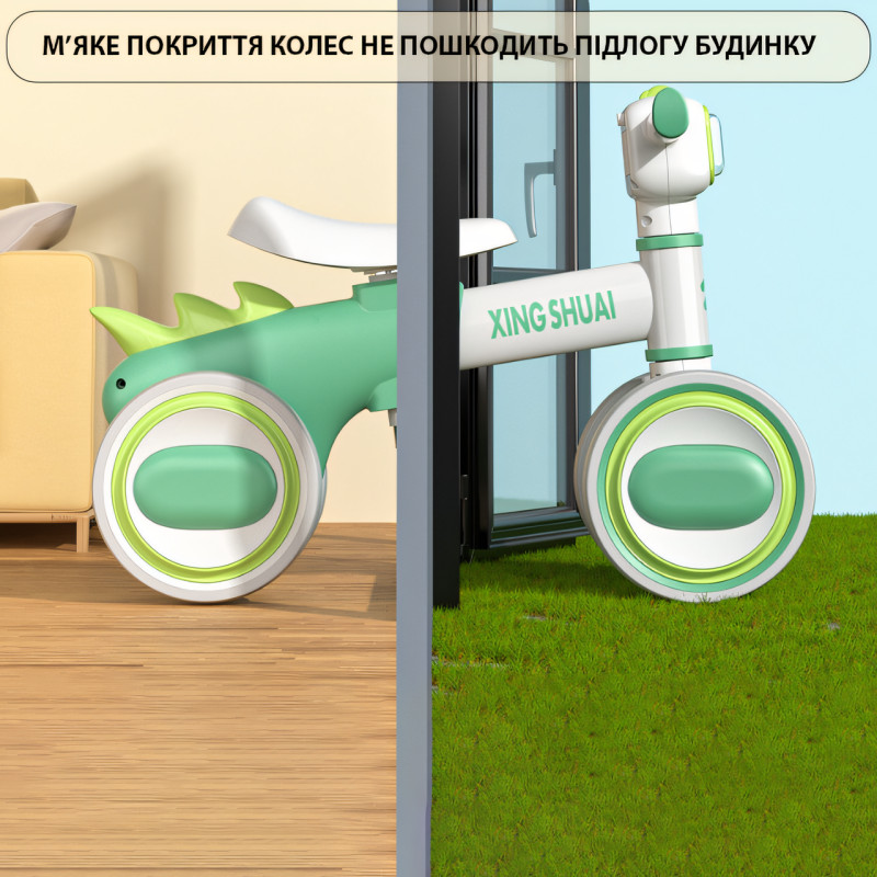 Біговел LS-1005 Bybeo Baby з музикою й підсвіткою, прогулянковий велосипед 1-5 років, 4 колеса, пластик, складаний фото - 3