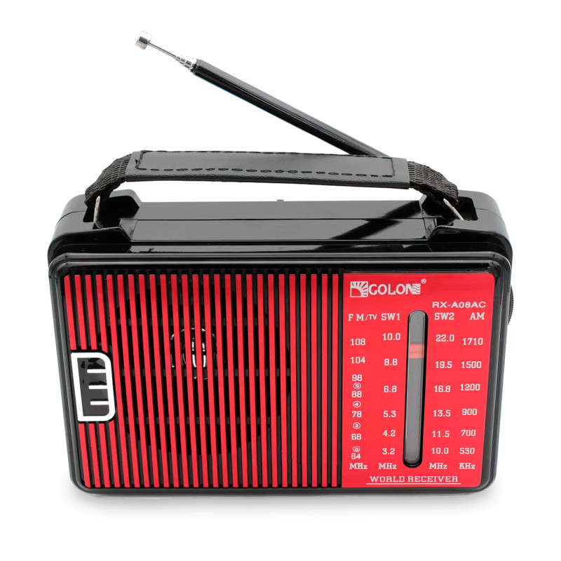 Портативный радиоприемник GOLON RX-A08 AC с частотами FM, AM, SW1, SW2 от батареек и от сети 220 В фото - 2