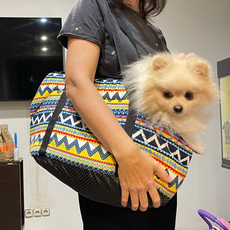Мягкая сумка-переноска для собак и котов Pet Convenience MIx3 мультиколор S размер 36X20X23 см фото - 10