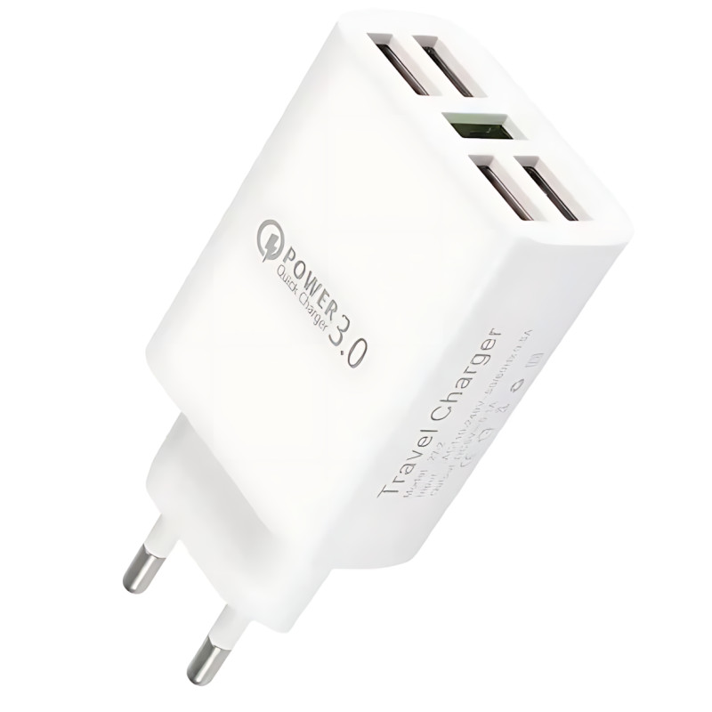 Зарядное устройство Travel Charger 27-52, 220В 3,5А QC3.0 USBx5 – 5 портов, Quick Charge 3.0, 100-240V, белый фото - 4