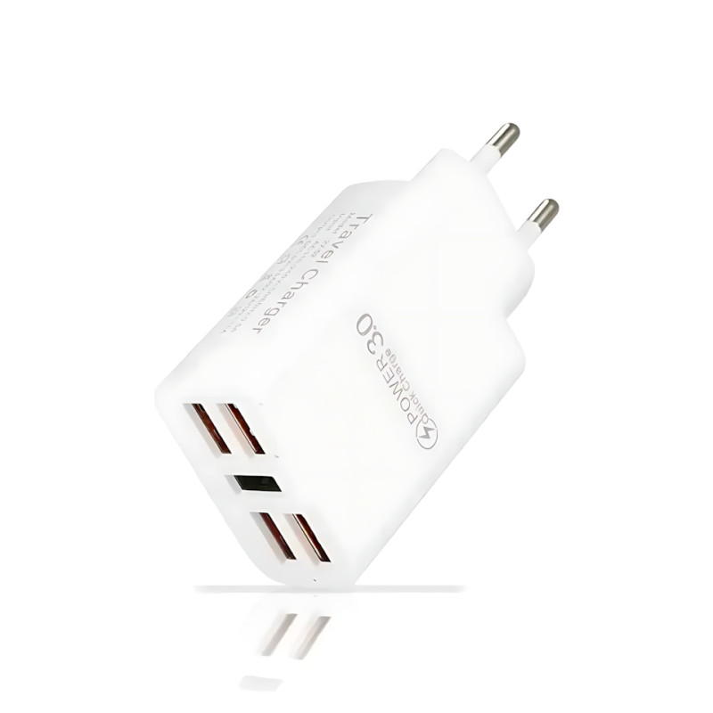 Зарядное устройство Travel Charger 27-52, 220В 3,5А QC3.0 USBx5 – 5 портов, Quick Charge 3.0, 100-240V, белый фото - 3