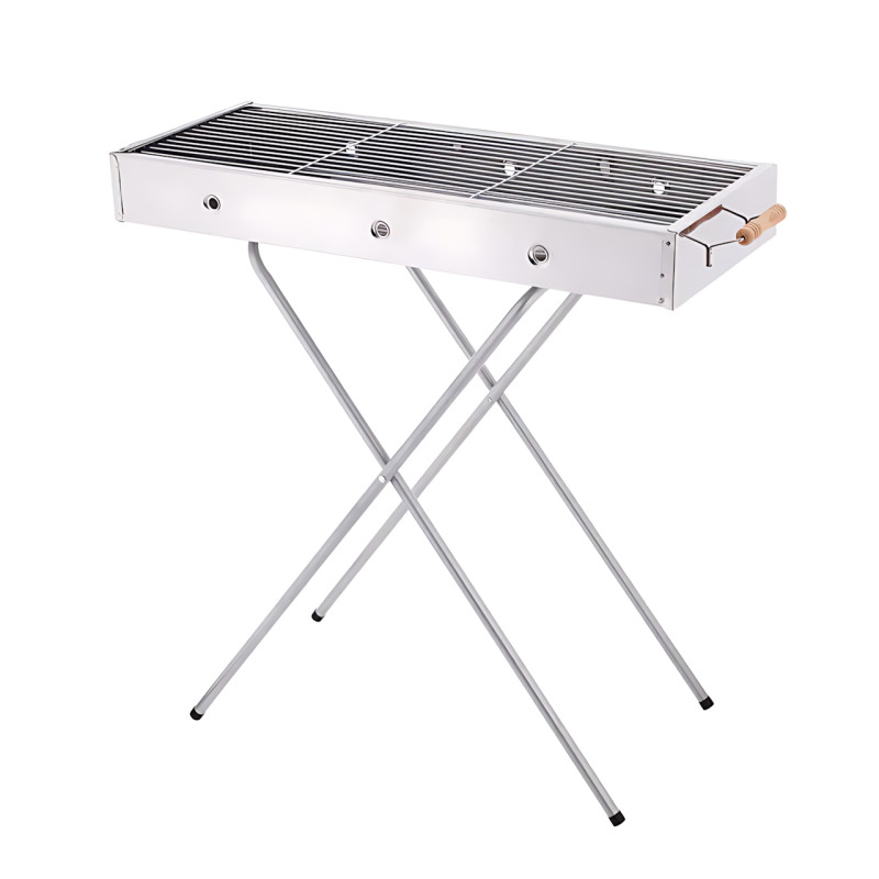 Мангал переносний BARBECUE TRAY 770SS MD-008 809, 70×30×70 см, решітка, складані ніжки, вентиляція фото - 4