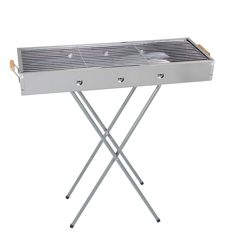 Мангал переносний BARBECUE TRAY 770SS MD-008 809, 70×30×70 см, решітка, складані ніжки, вентиляція фото - 3