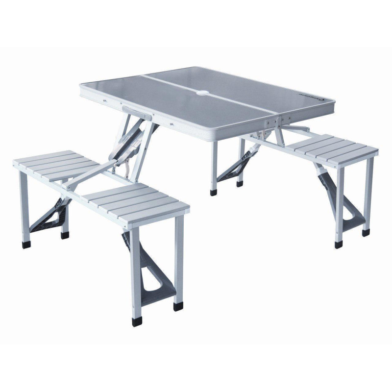 Походный стол усиленный с 4-мя стульями Travel Table раскладной, алюминиевый, высота 67см фото - 3
