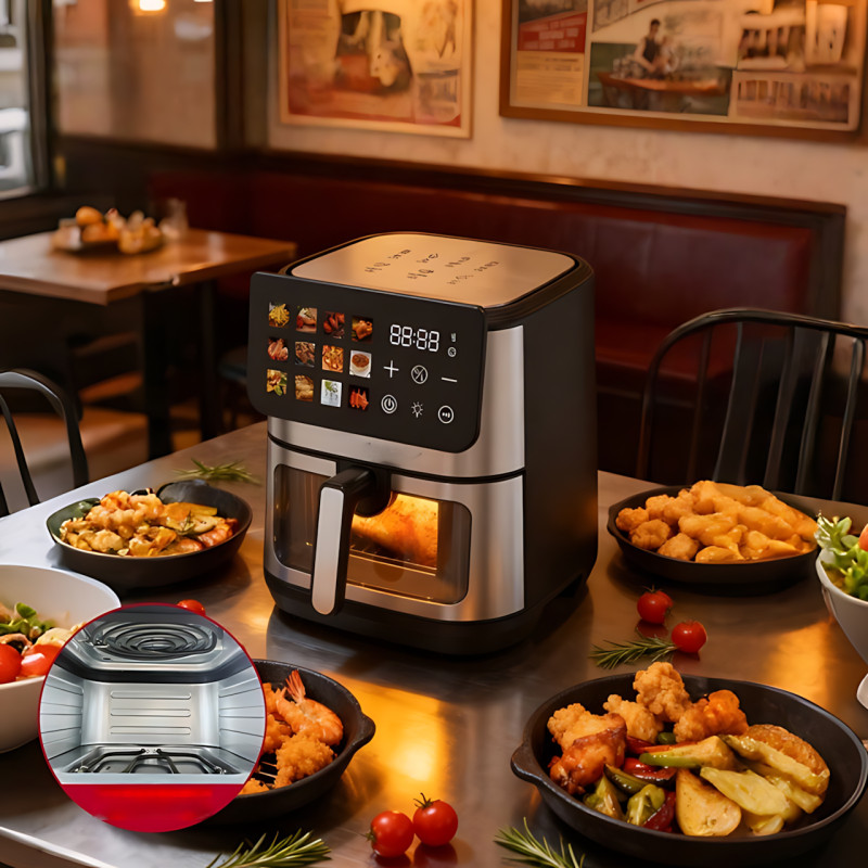 Аэрофритюрница DOMOTEC MS-3224 12 л, 4500 Вт, 2 ТЭНа, Air Fryer 360&deg;, LED-дисплей, жарка без масла, гриль и выпечка фото - 9