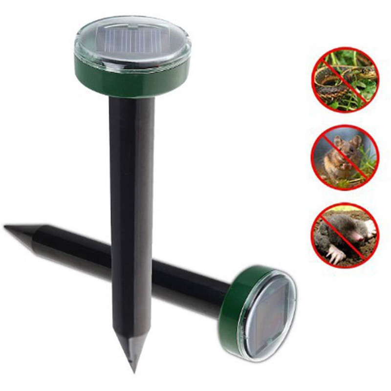 Ультразвуковой отпугиватель кротов, насекомых, грызунов Garden Pro D-1102, на солнечной батарее, влагостойкий фото - 2