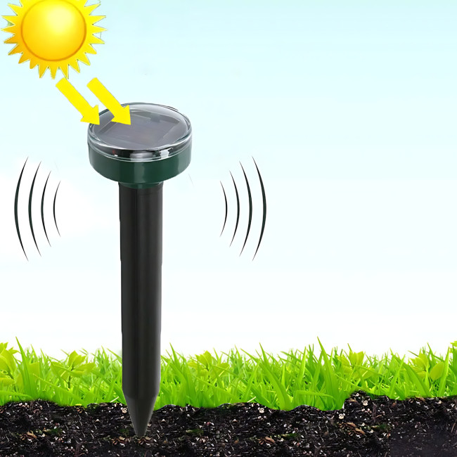 Ультразвуковой отпугиватель кротов, насекомых, грызунов Garden Pro D-1102, на солнечной батарее, влагостойкий