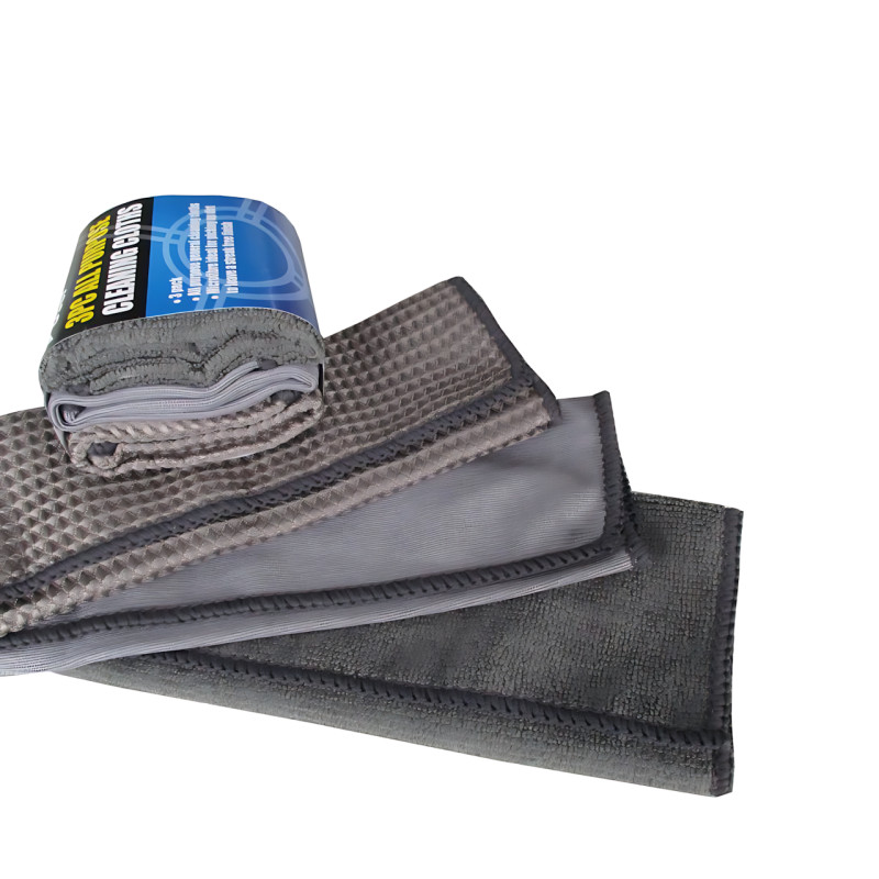 Набір рушників для автомобіля 9-в-1 з мікрофібри, для миття, полірування та догляду за авто, м'які безворсові серветки й аксесуари фото - 5