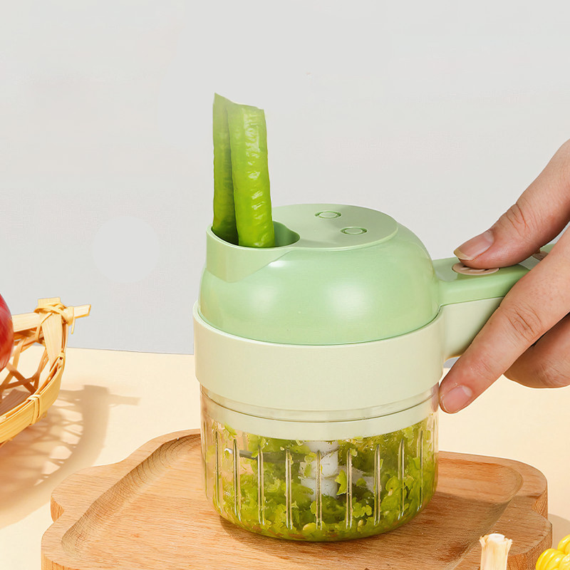 Ручна електрична овочерізка FOOD CHOPPER 4в1, акумуляторна, 1200 мА/год, 1200 об/хв фото - 6