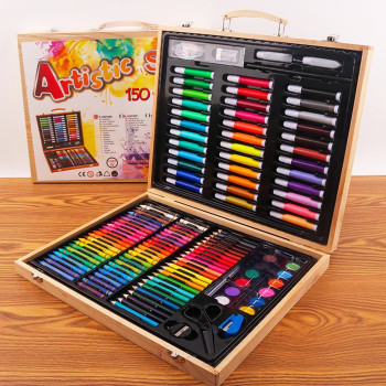 Набор для рисования в деревянном чемодане 150 предметов artistic set